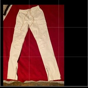Men New Guess white skinny jeans